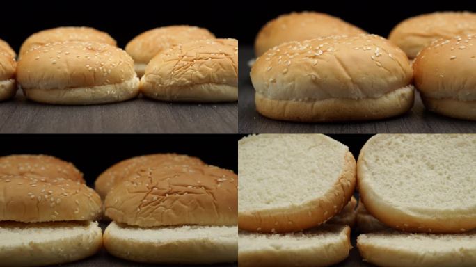 汉堡面包升格慢动作拍摄