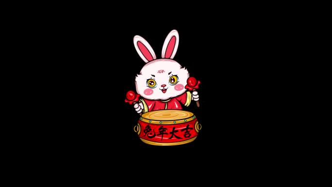 4K兔子新年动画ae