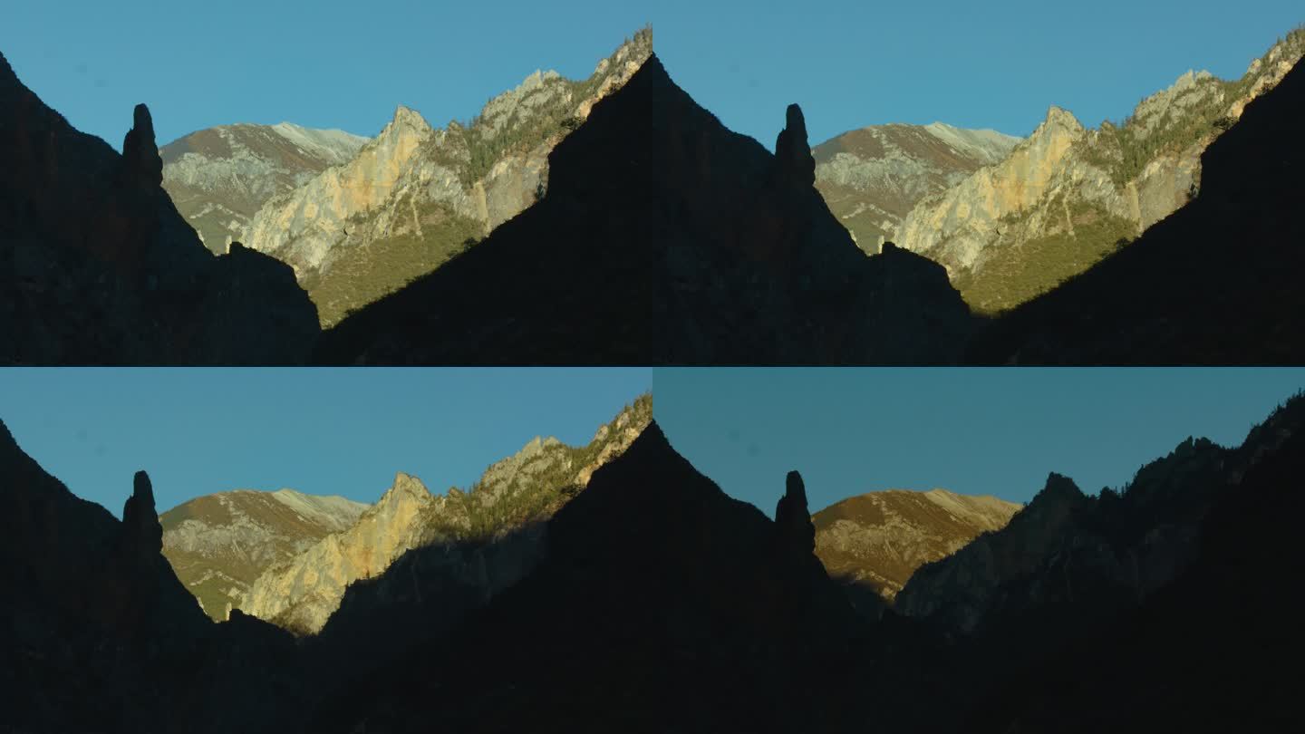 高原高山上的观音石像延时拍摄