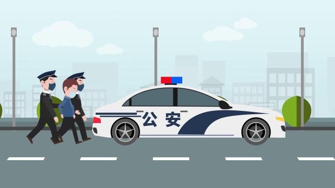 警察警车动画-视频素材