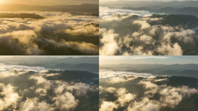 山区日出云海震撼航拍大山里的美景2