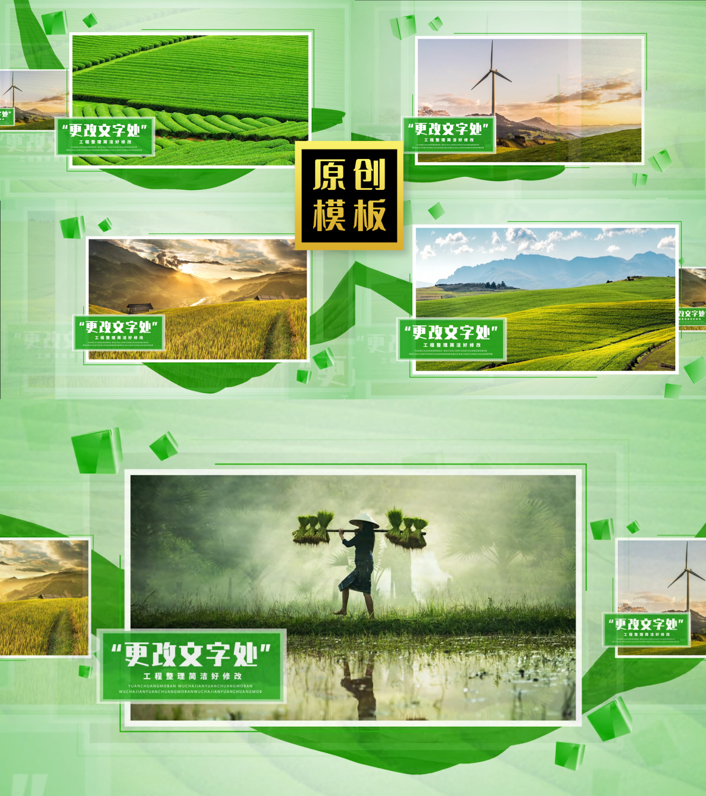 48图绿色图文介绍生态环保照片展示包装