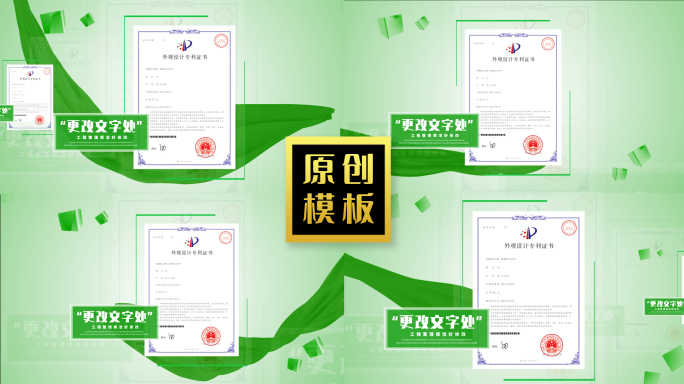 48图绿色专利图文介绍资质证书照片包装
