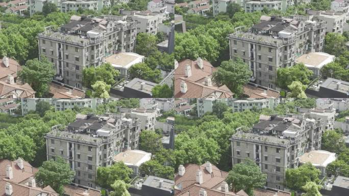 4K原素材-复兴中路老上海公寓楼黑石公寓