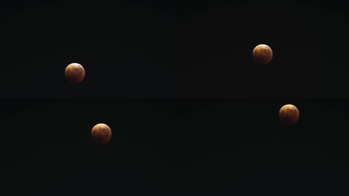 4K月食血色红月亮月出延时