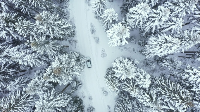 冬季乡村公路上的汽车行驶