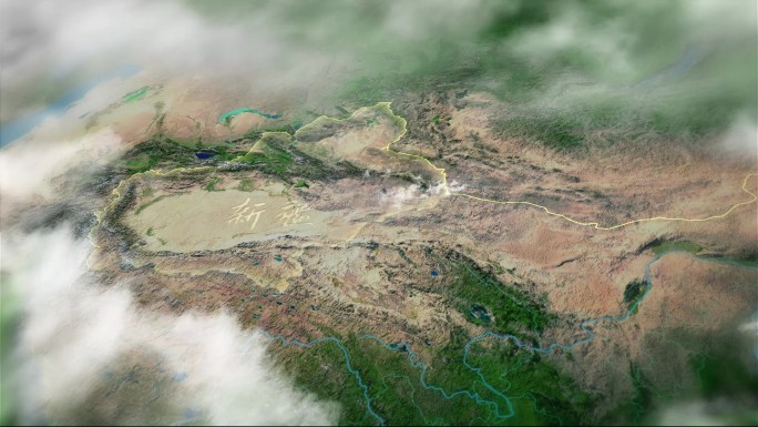 昌吉回族自治州原创三维地形图（视频）