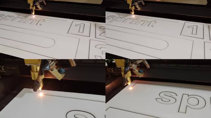激光雕刻机工作切割纸板木板