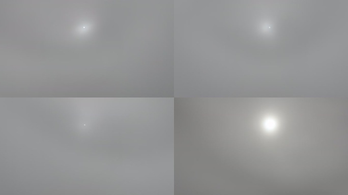 4K原素材-云雾中的太阳