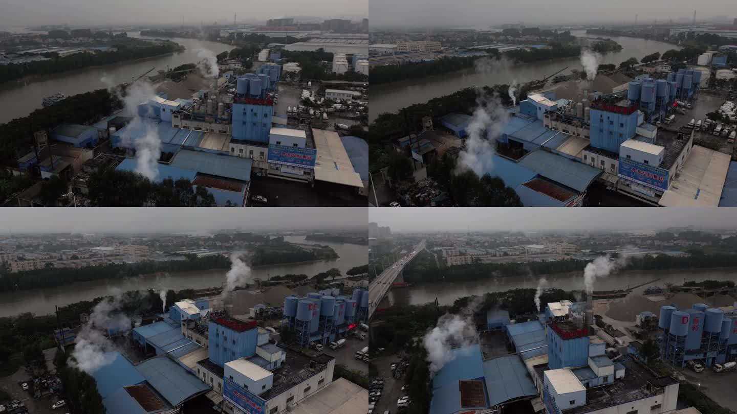 污染企业废气排放烟囱冒烟工业污染