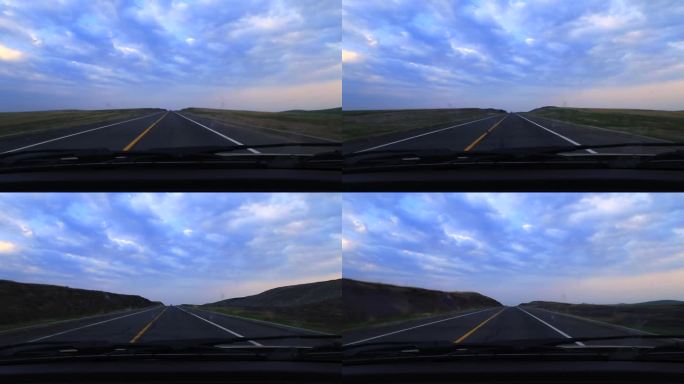 开车驾驶车内第一视角行驶高速公里沿途风光