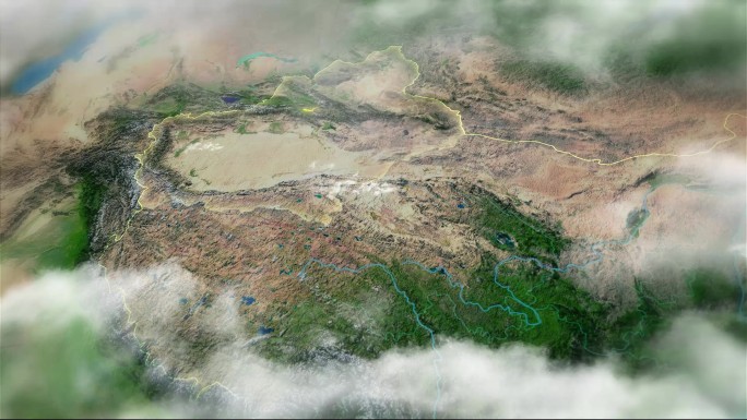 巴音郭楞蒙古自治州三维地形图（AE模板）