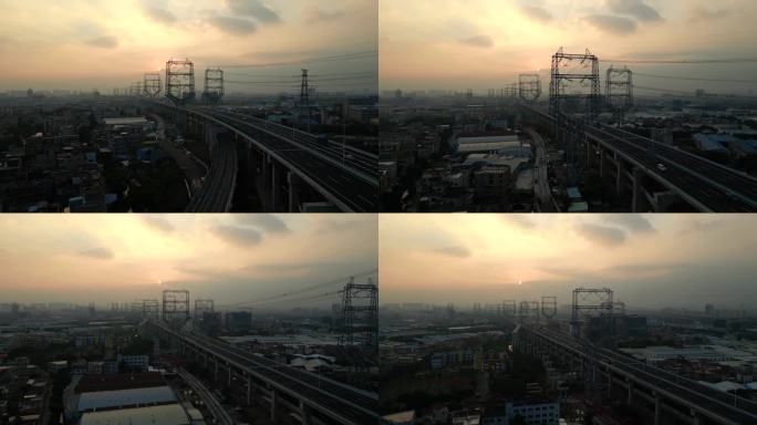 广中江高速电塔工业用电中山南头傍晚