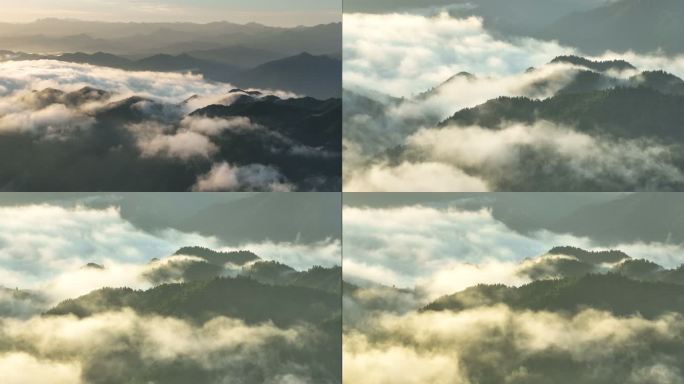 山区日出云海震撼航拍大山里的美景7