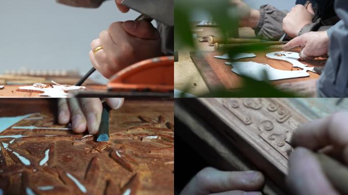 传统手工雕刻工匠中国非遗传承手艺木工匠人
