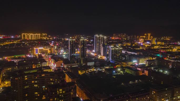 杜桥夜景航拍延时 未剪辑片段