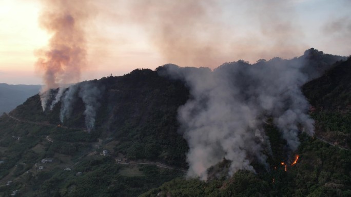 贵州山火素材