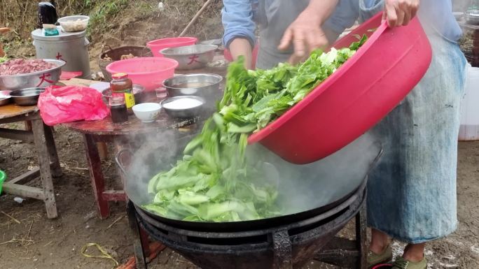 厨师炒菜传统美食家乡味道乡下酒席