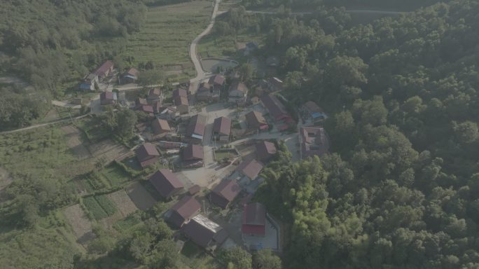 农村村庄航拍风景空镜（6）