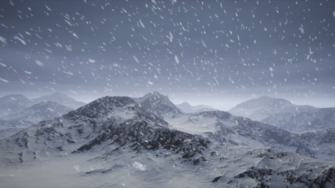 4k雪山风雪大雪背景①