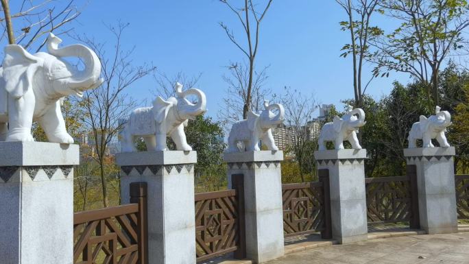 南宁中央公园大象雕塑 大象雕塑 五象新区