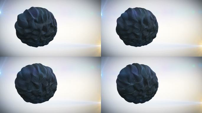 抽象变形形状动画。有机球。