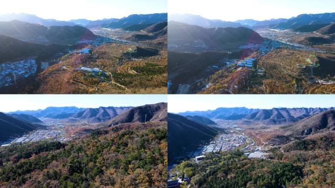 航拍北京门头沟西山秋色-3
