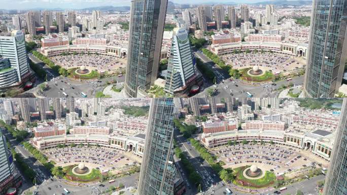 泉州丰泽广场航拍停车场