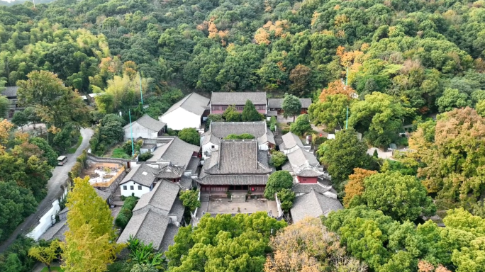 宁波保国寺古建筑博物馆秋天景色