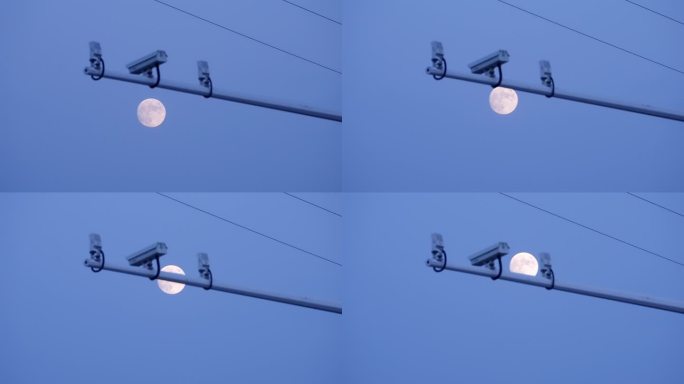 4k月亮穿过摄像头持续工作