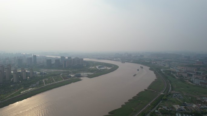 宁波 江面 船 城市 4k