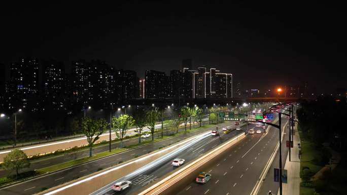 4K杭州城市道路航拍