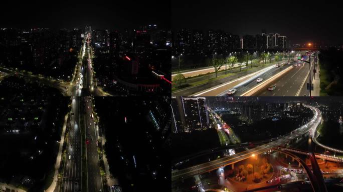 4K杭州城市道路航拍