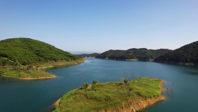 航拍南水北调核心水源地丹江水库风光山水