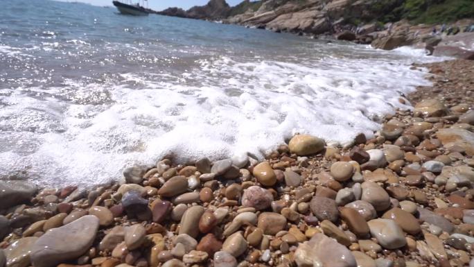 大海海边海水逆光