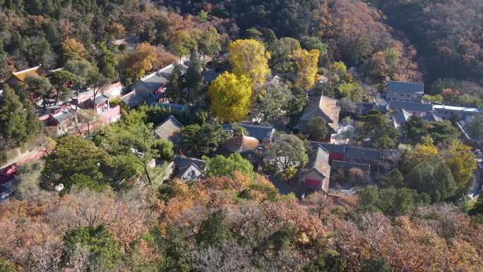 航拍北京潭柘寺秋天秋景-3