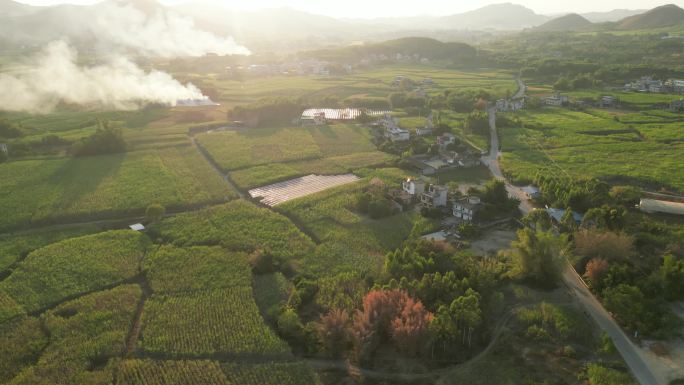 傍晚的乡村场景