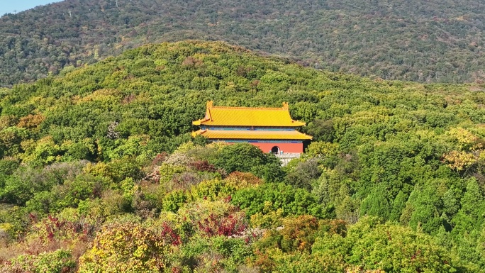 南京钟山明孝陵景区航拍