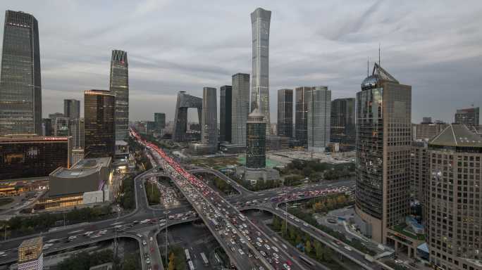 北京中央商务区建筑天际线，中国城市景观