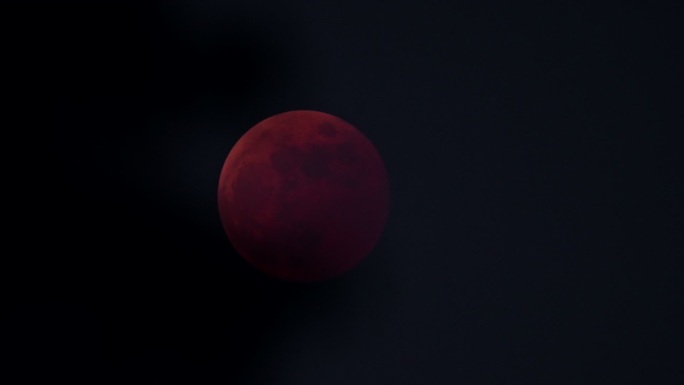 月全食血月红月亮月掩天王星实拍视频