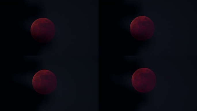 月全食血月红月亮月掩天王星实拍视频