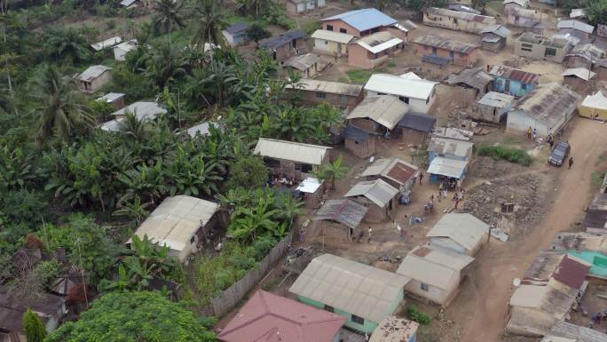 加纳村庄鸟瞰图乡村