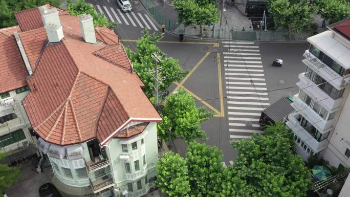 4K原素材-上海延庆路老上海花园洋房