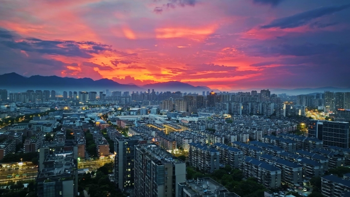 福州城市宣传片 仓山万达爱琴海夜景晚霞