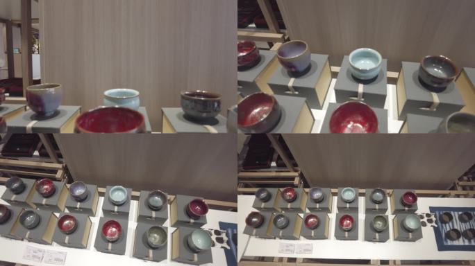 色彩斑斓茶杯展览艺术品展架