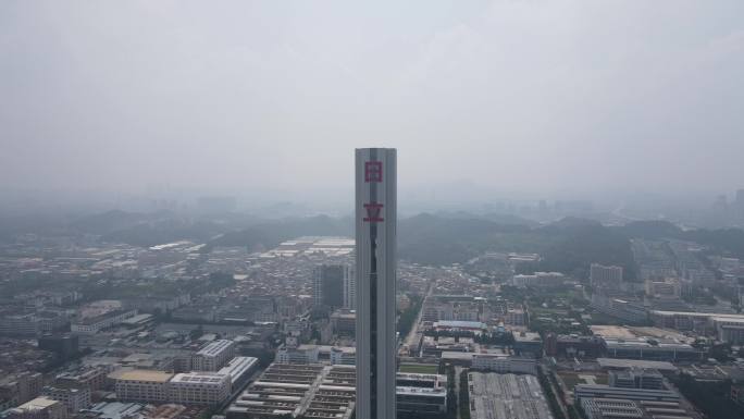 航拍广州日立电梯全球最高试验塔