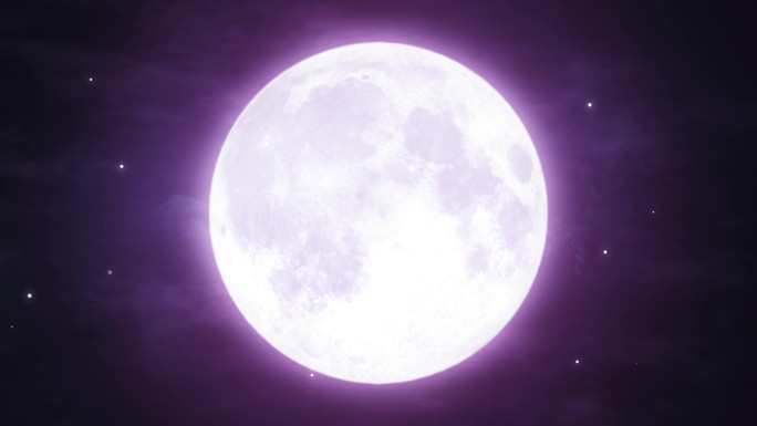紫色大月亮满月循环视频