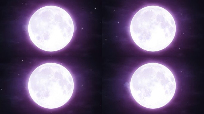 紫色大月亮满月循环视频