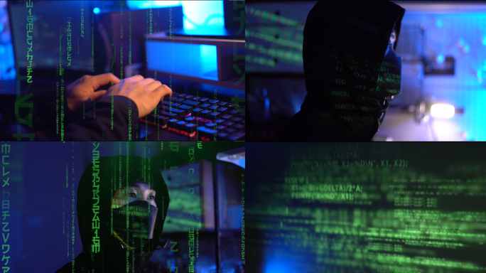 黑客攻击敲打键盘侵入木马病毒