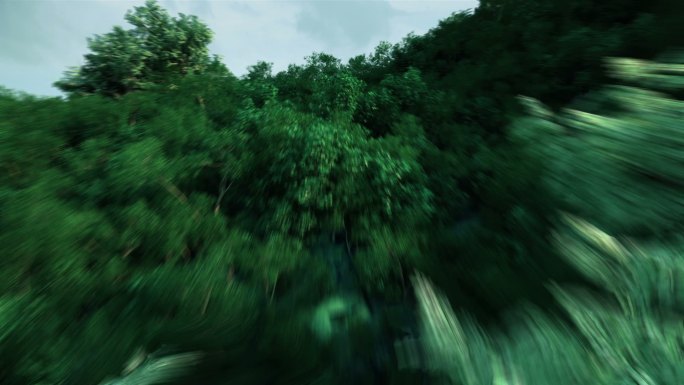 三维树林山林穿梭动画